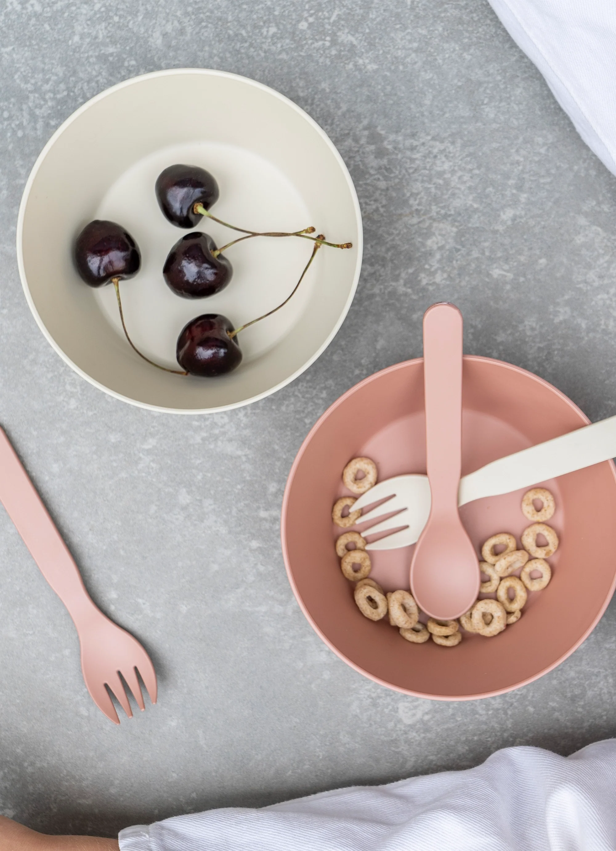 Eco Bowls Set of 4 - Pink/ Cream - Image 9