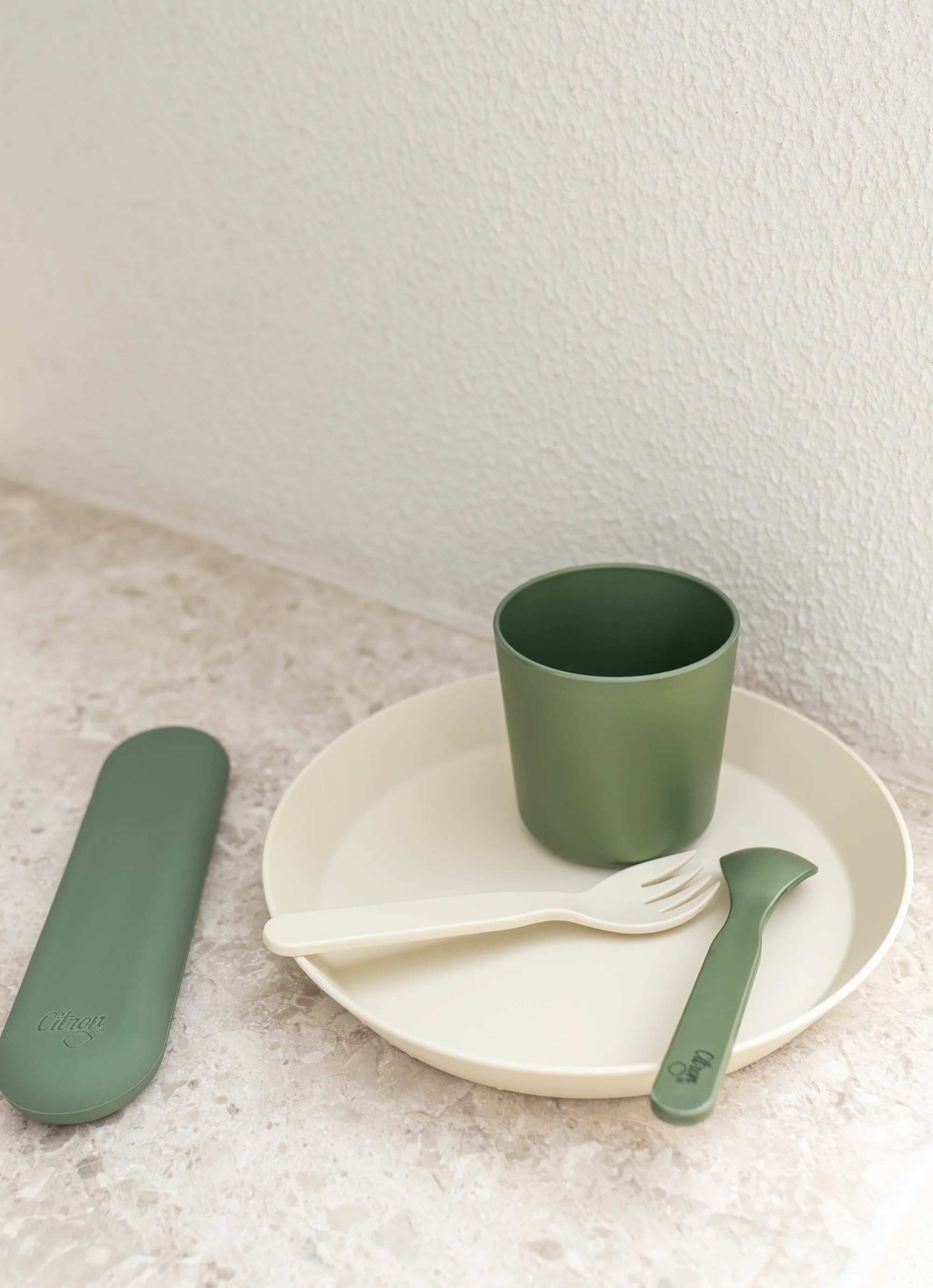 Eco Cups Set of 4 - Green/ Cream - Image 3