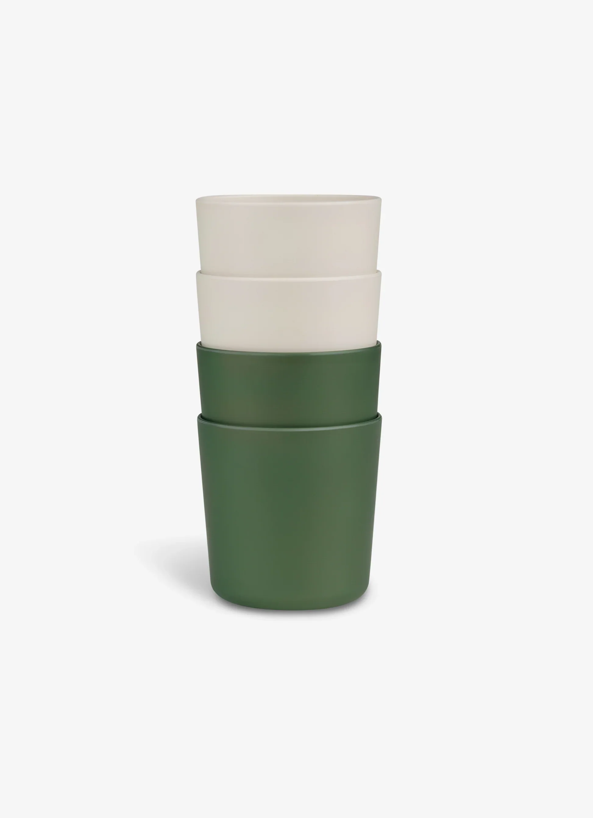 Eco Cups Set of 4 - Green/ Cream - Image 4