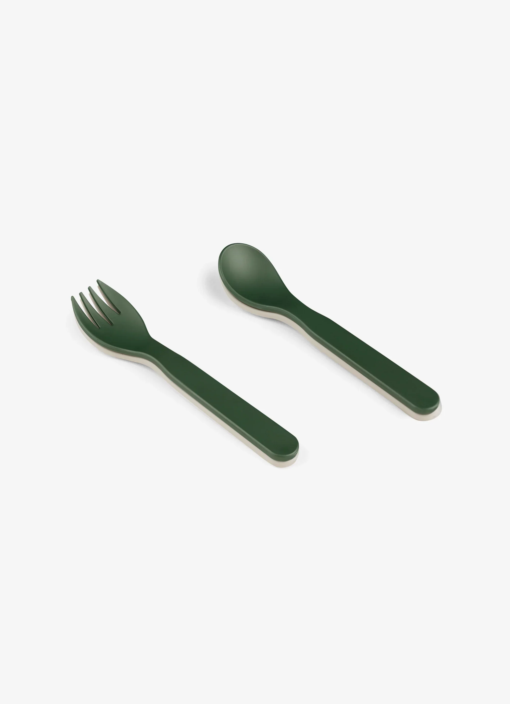 Eco Cutlery Set + Case in Green/ Cream - Image 3