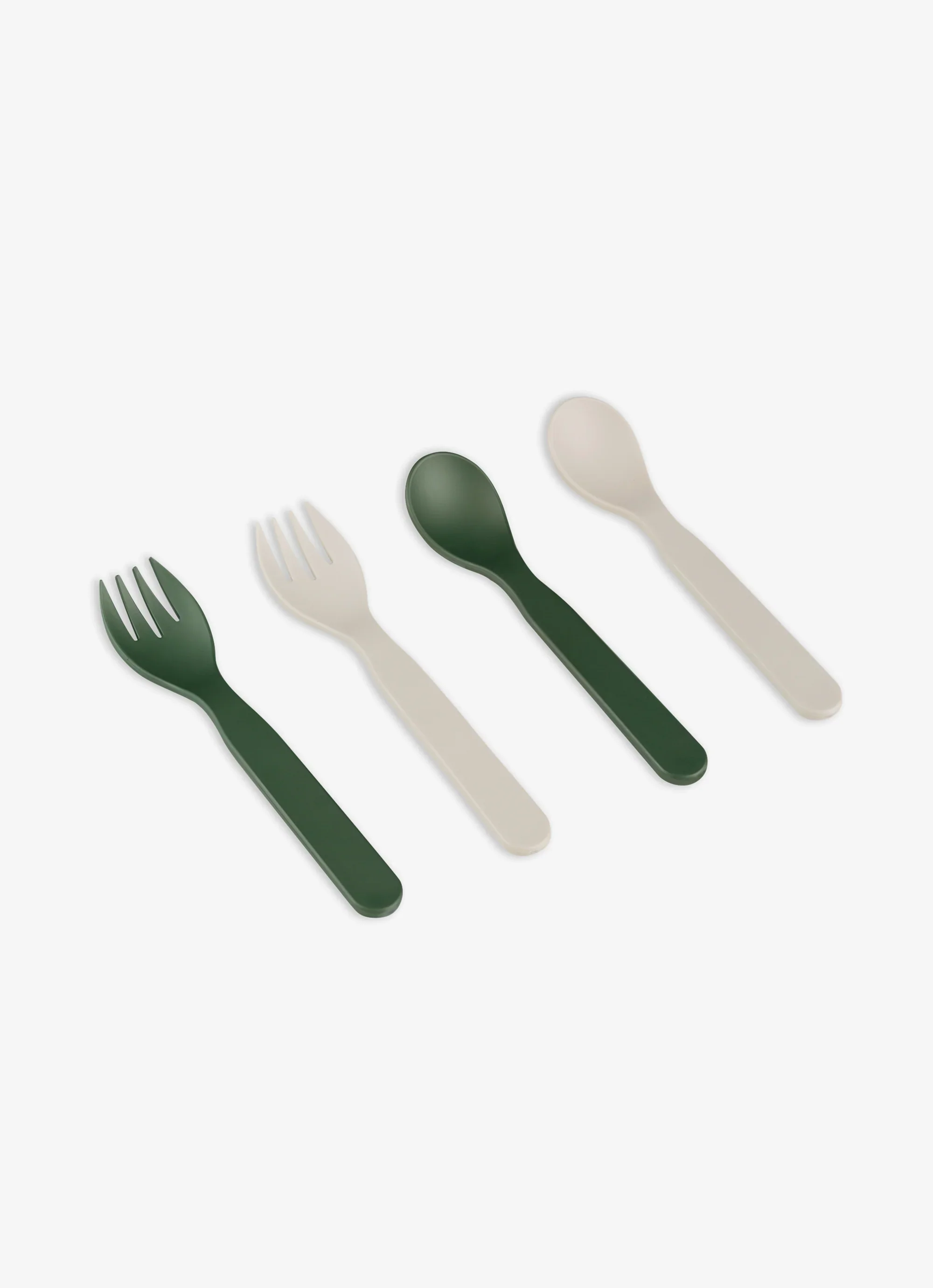 Eco Cutlery Set + Case in Green/ Cream - Image 4