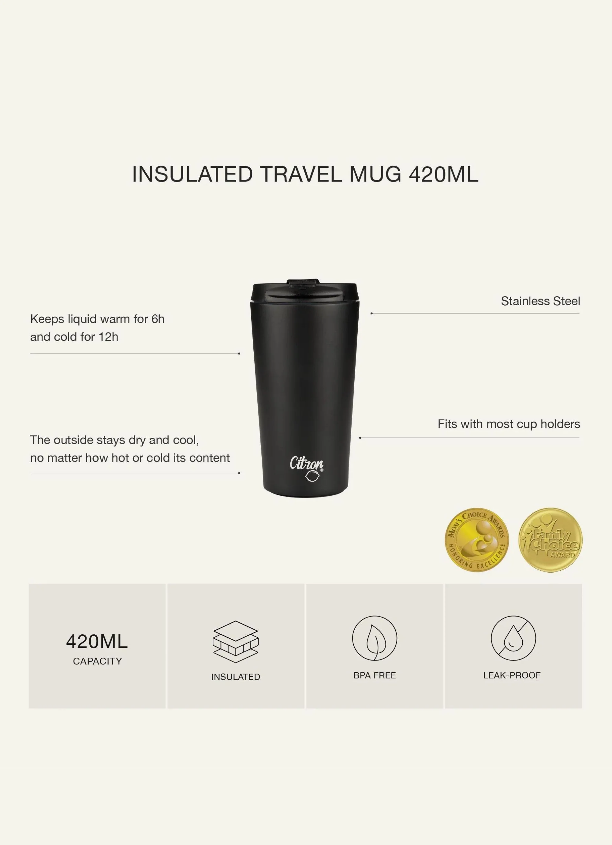 Coffee Mug 420ml - Black - Image 6
