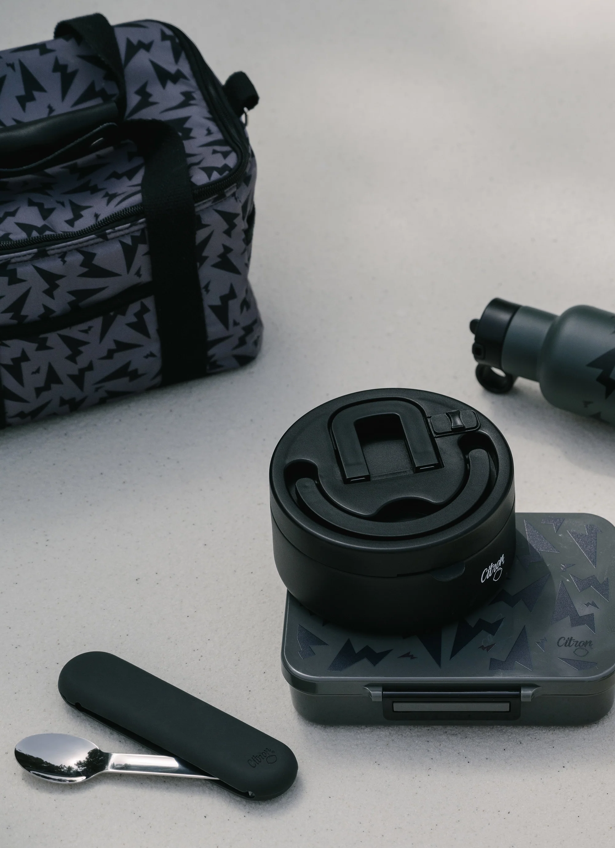 Cutlery Set with Silicon Case - Black - Image 6