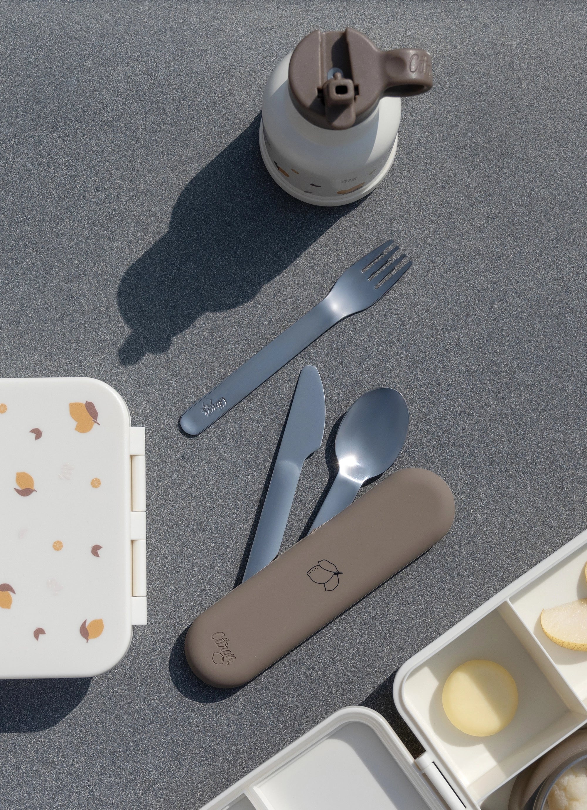 Cutlery Set with Silicon Case - Brown - Image 6