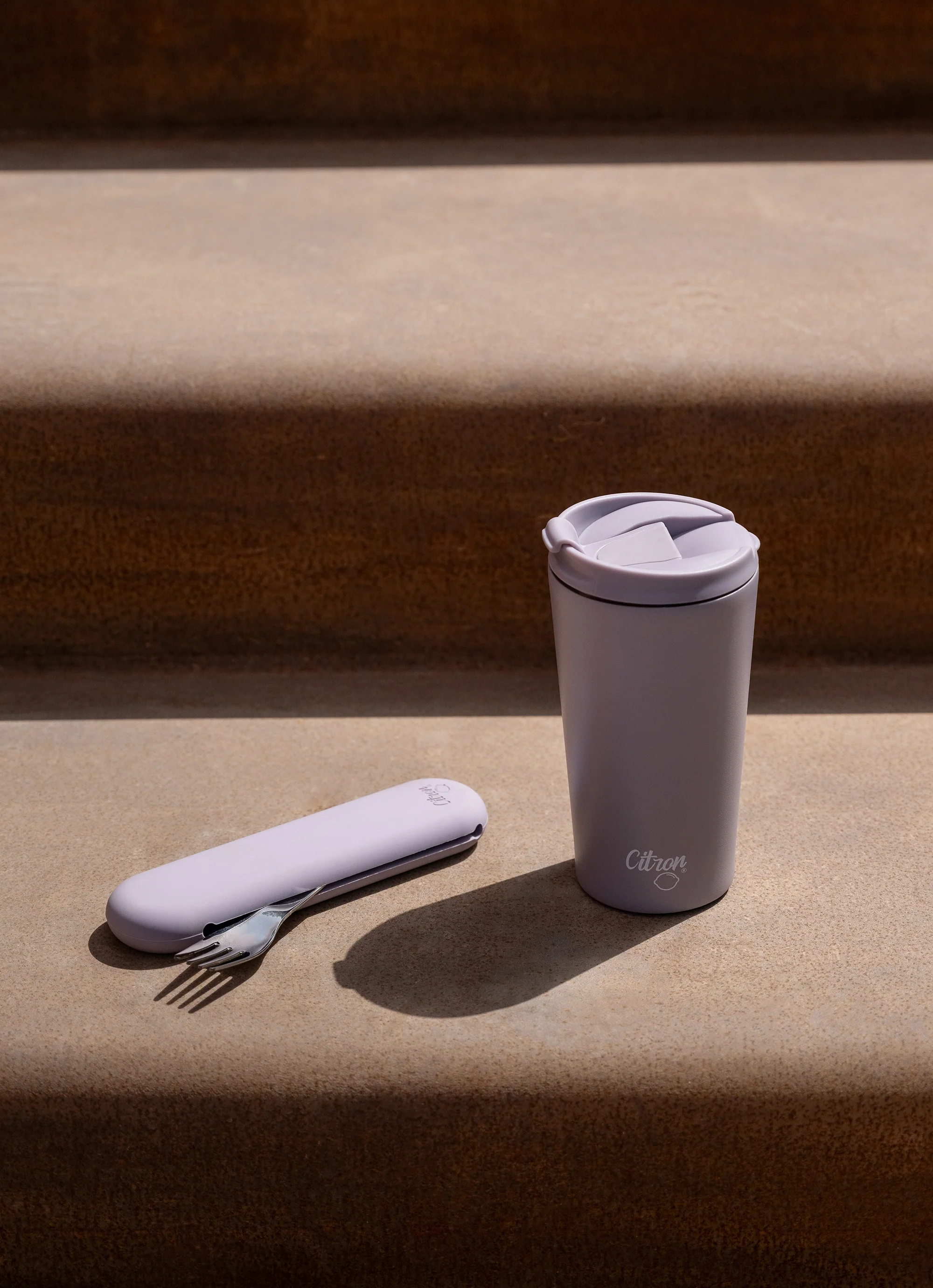 Cutlery Set with Silicon Case - Purple - Image 6