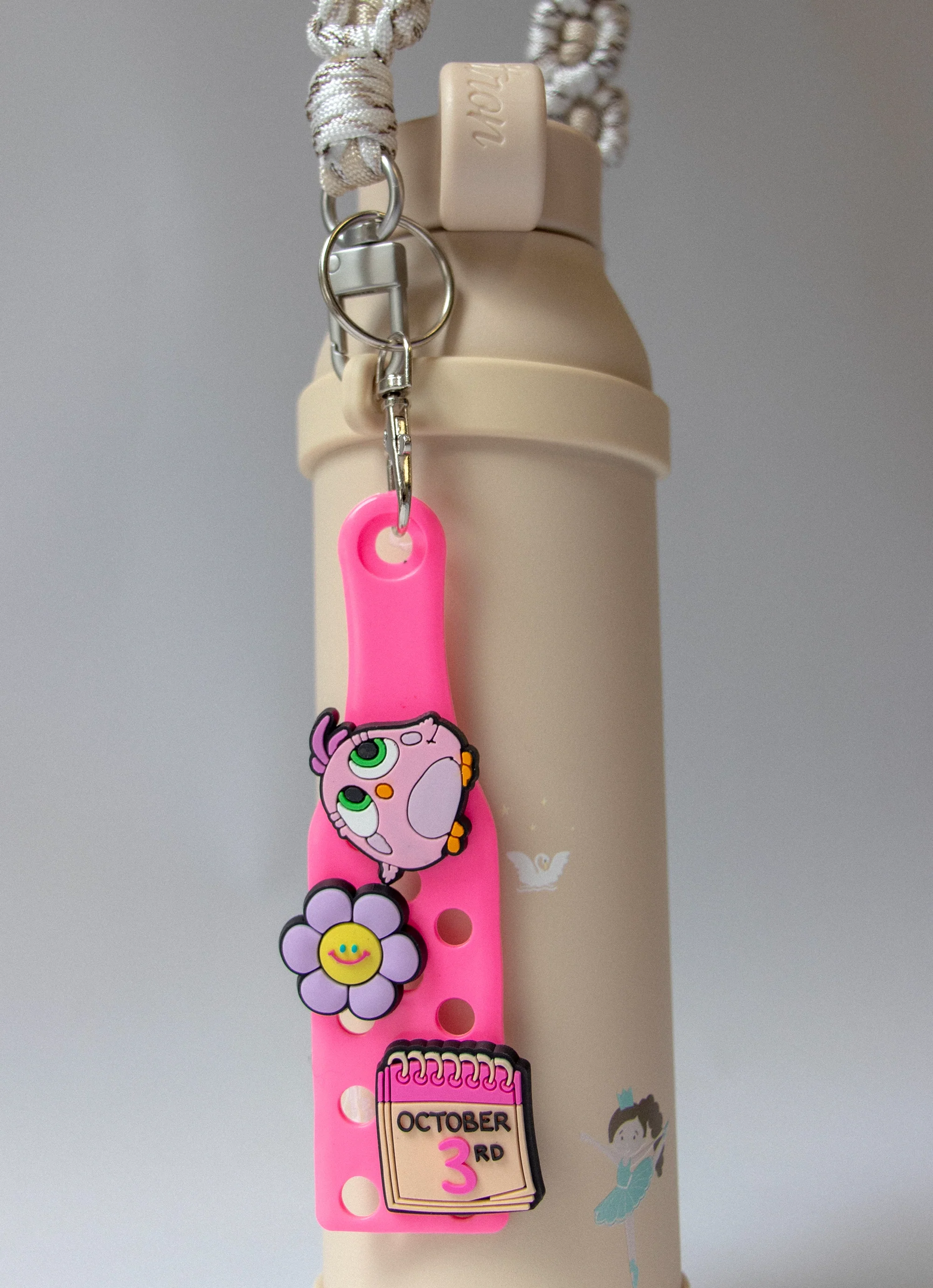 Keyring With Charms - Pink