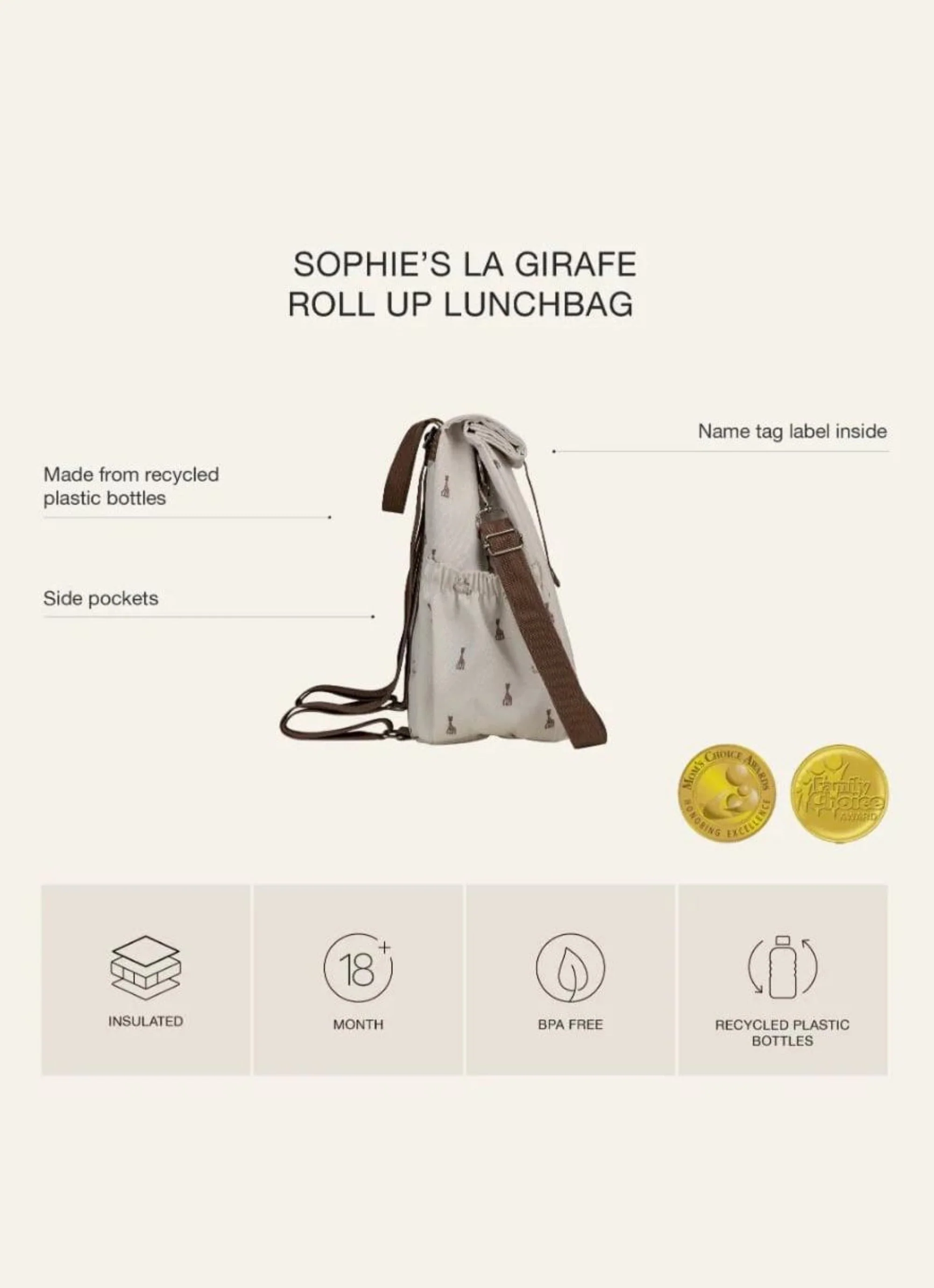 Rollup Thermal Lunch Bag - Sophie La Girafe - Image 9