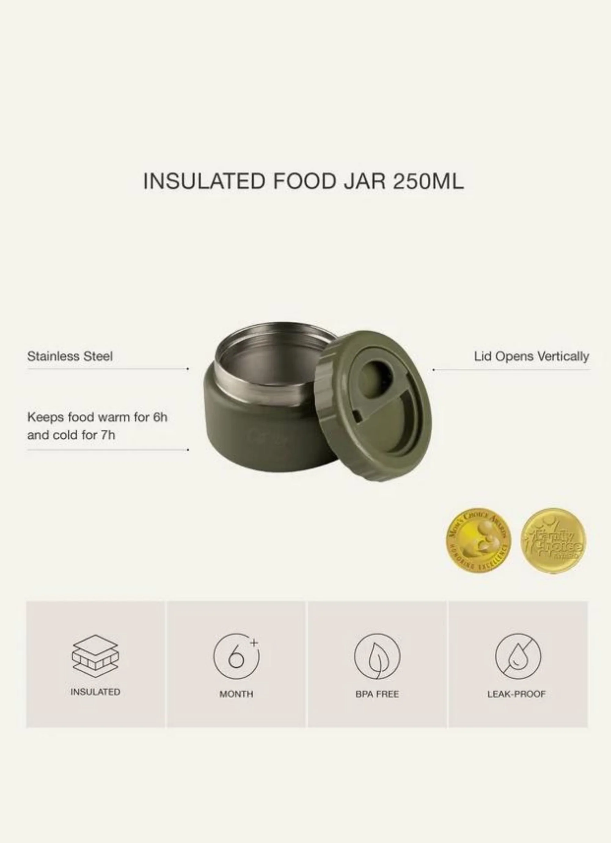 Insulated Food Flask 250ml - Blush Pink - Image 6