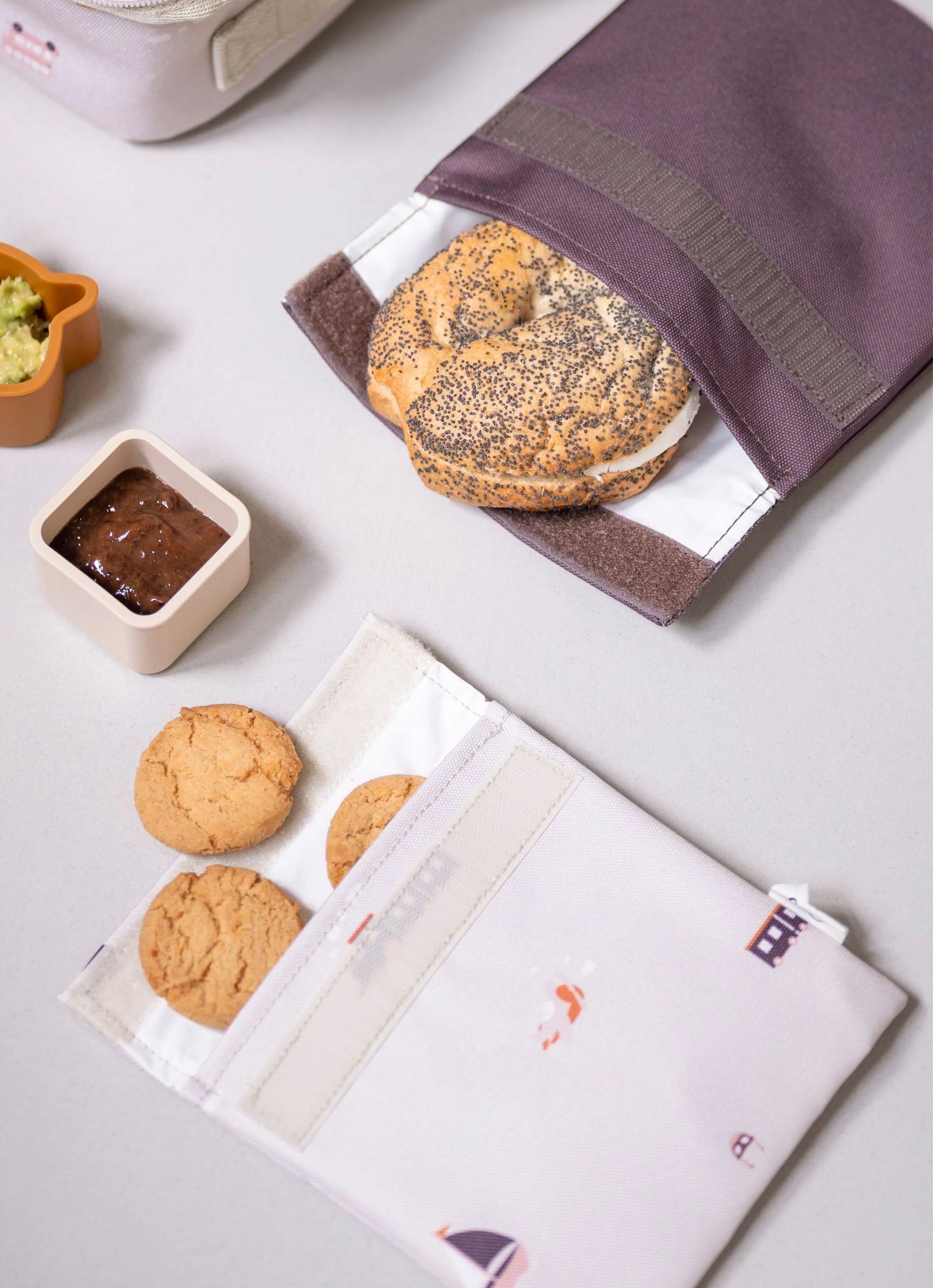 Two Reusable Sandwich Bags - Vehicles/Plum - Image 6