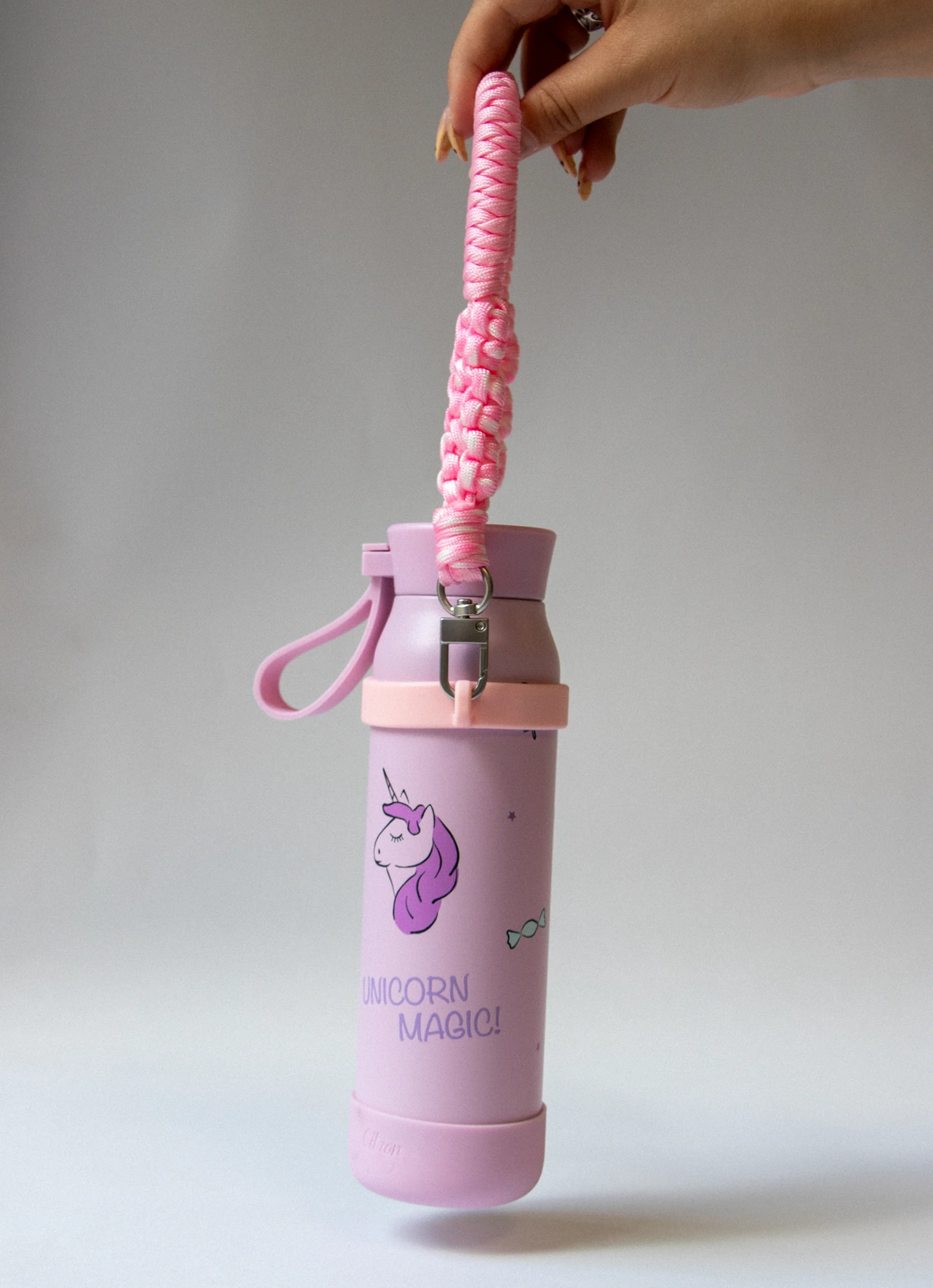 Woven Water Bottle Handle Strap - Pink - Image 3